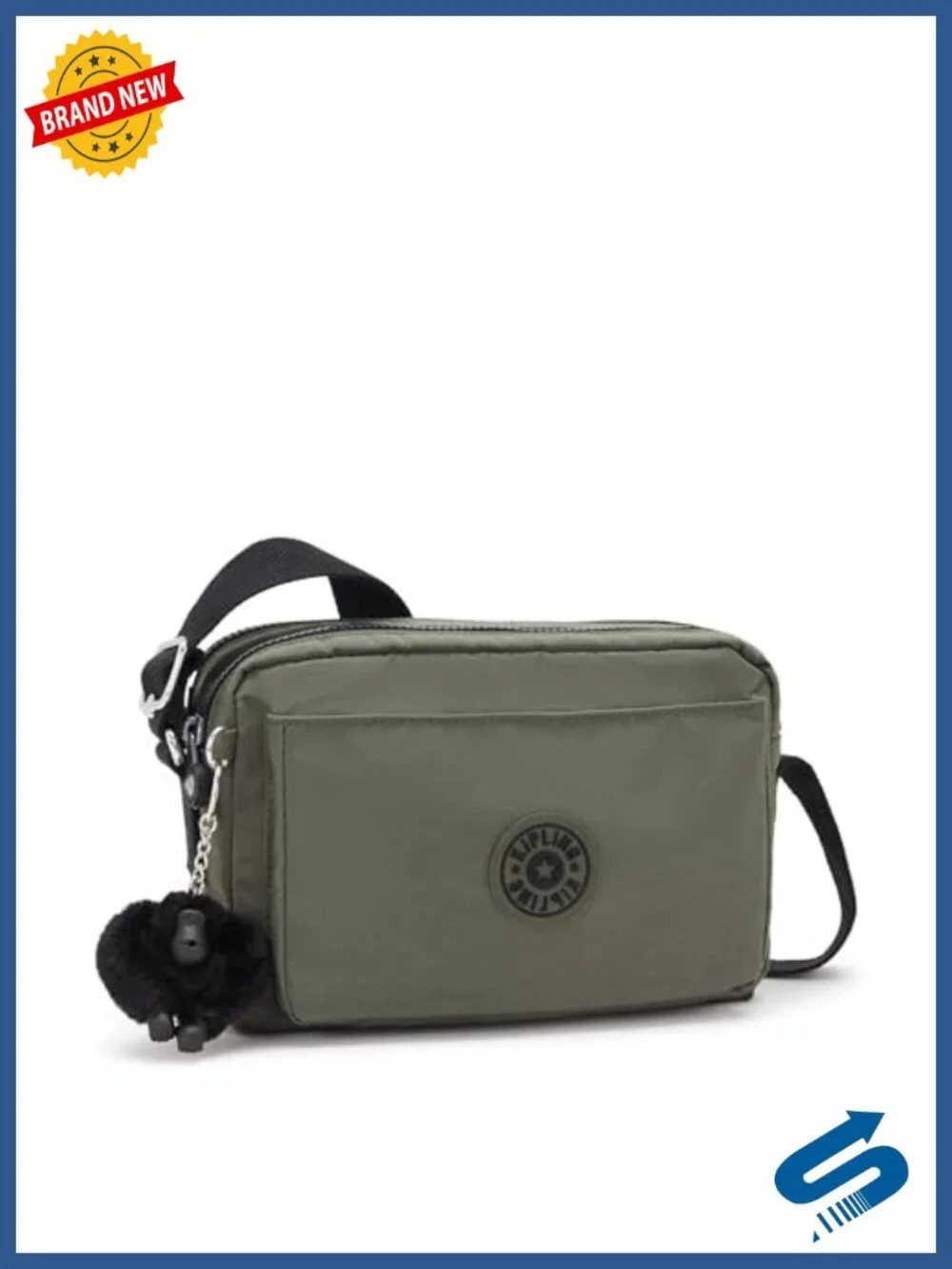 Lightweight Nylon Adjustable Crossbody Bag with Multiple Zip Pockets - Picture 5 of 6
